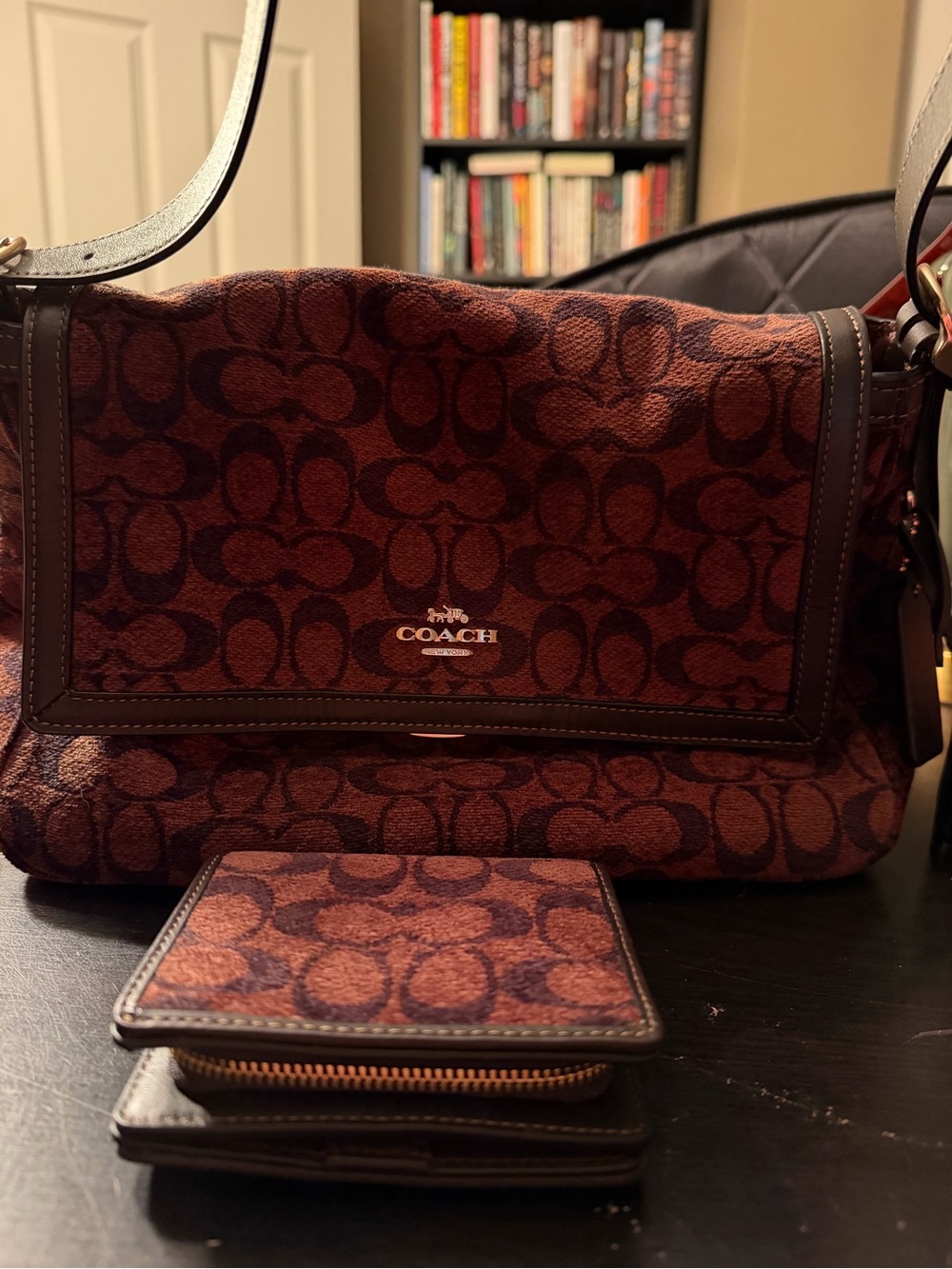 Coach Large Etta flap bag with matching wallet